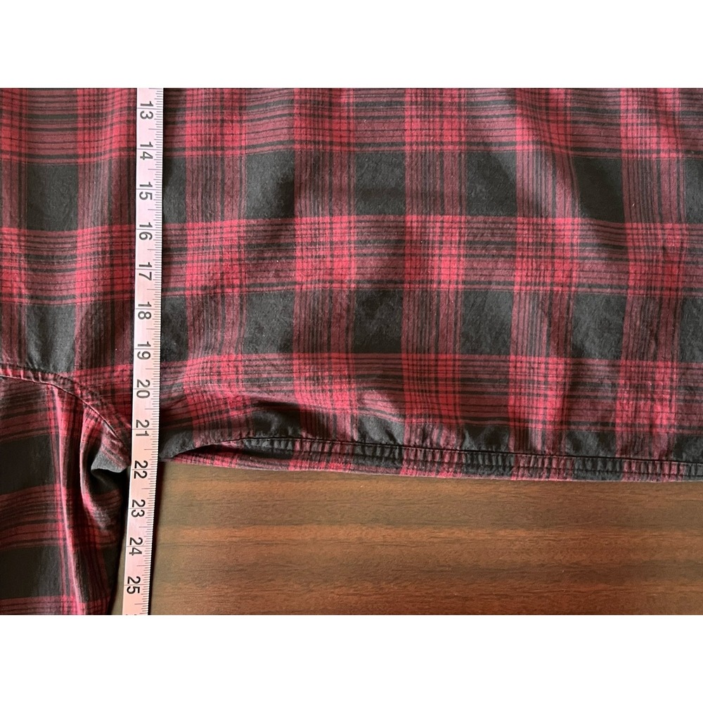 Columbia‎ Mens Plaid Long Sleeve Button Down Shirt Red Black Large RN 69724 - Picture 10 of 11